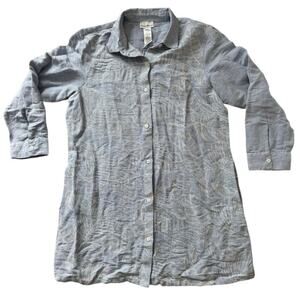 Tommy Bahama Linen Blend Cover up dress, long sleeve, size Medium, light blue